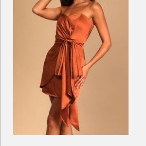 Lulu's Strapless Rust Dress